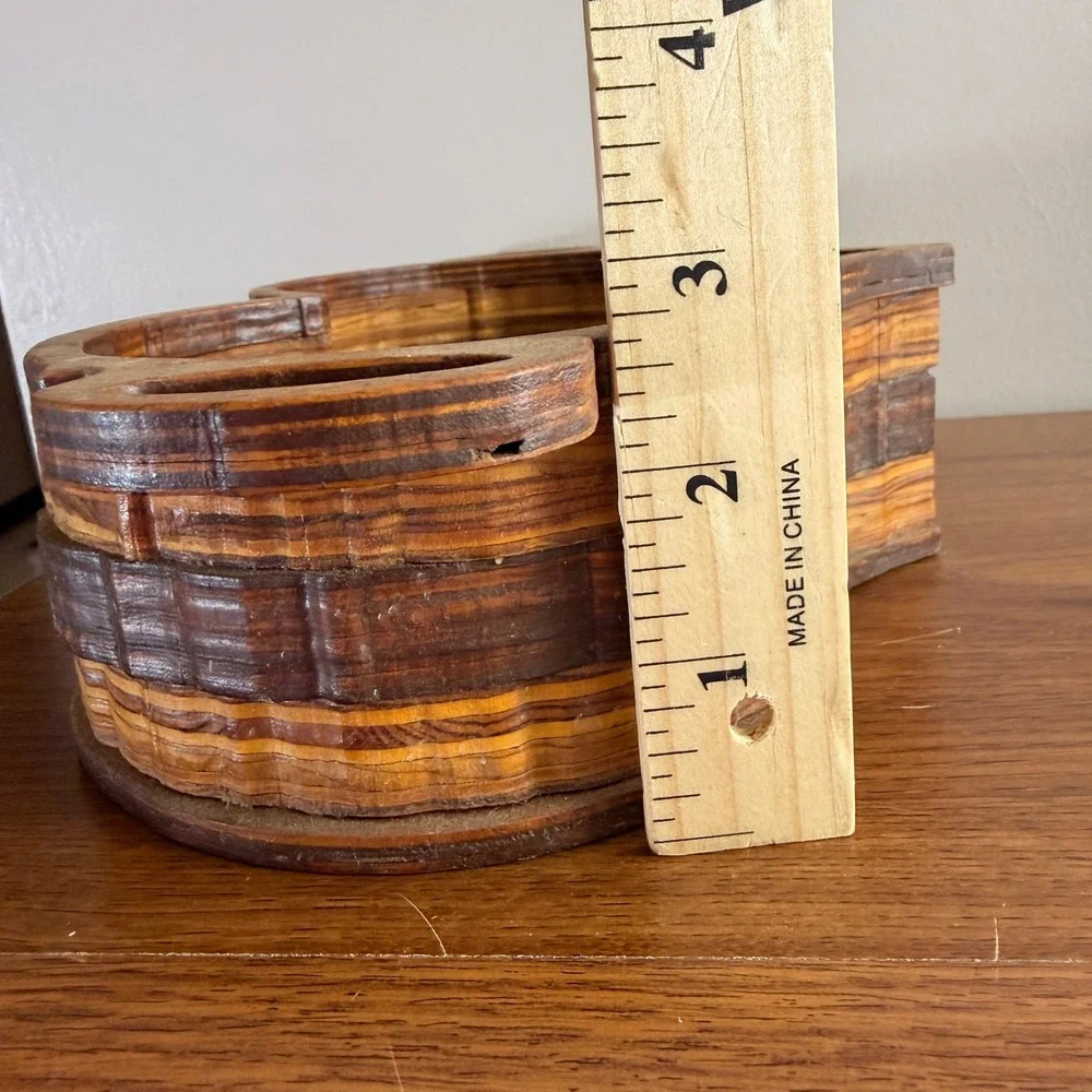 Vintage Handcrafted Wood Bowl Rustic Centerpiece Fruit Catchall Decor